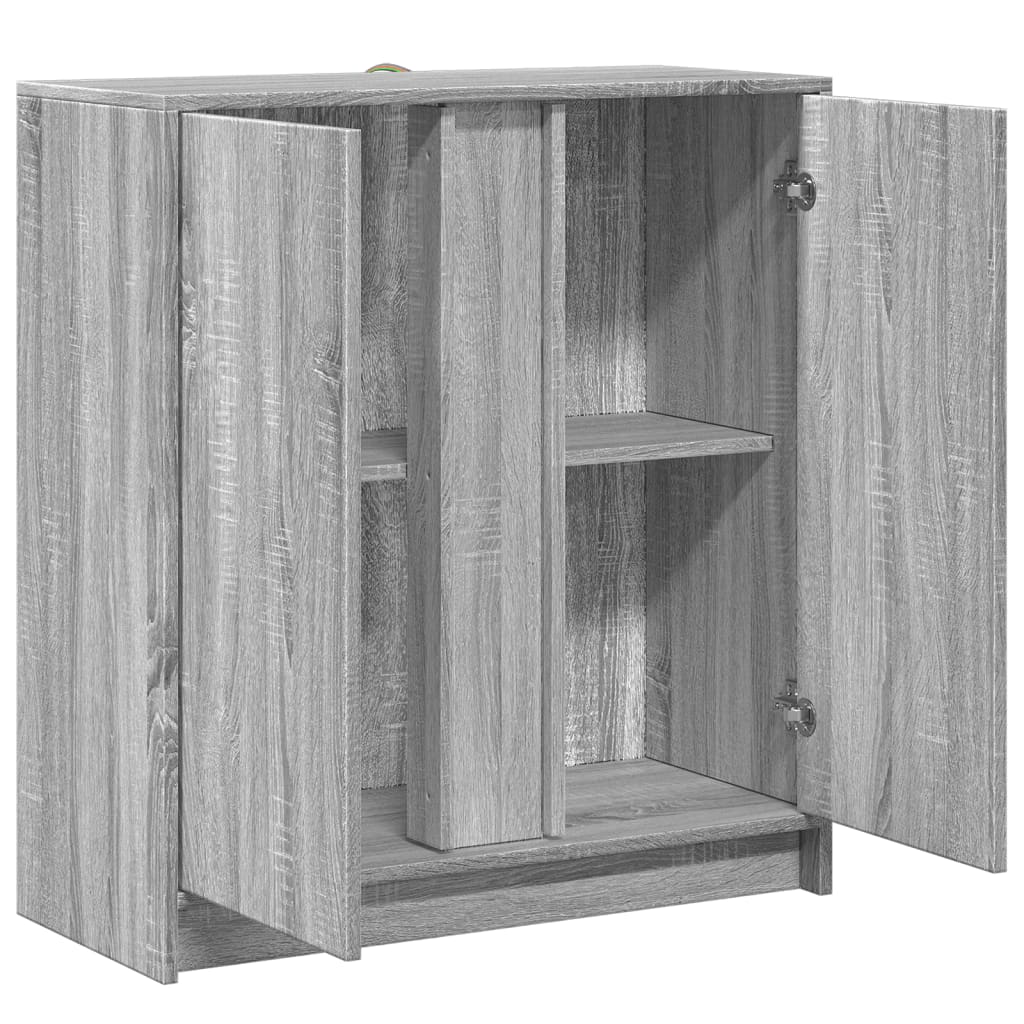 vidaXL Dressoir met LED 77x34x85 cm bewerkt hout wit