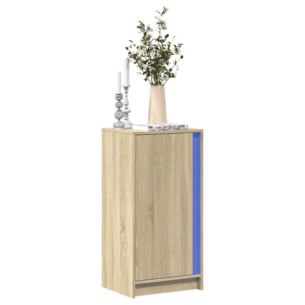 vidaXL Dressoir met LED 42,5x34x85 cm bewerkt hout wit