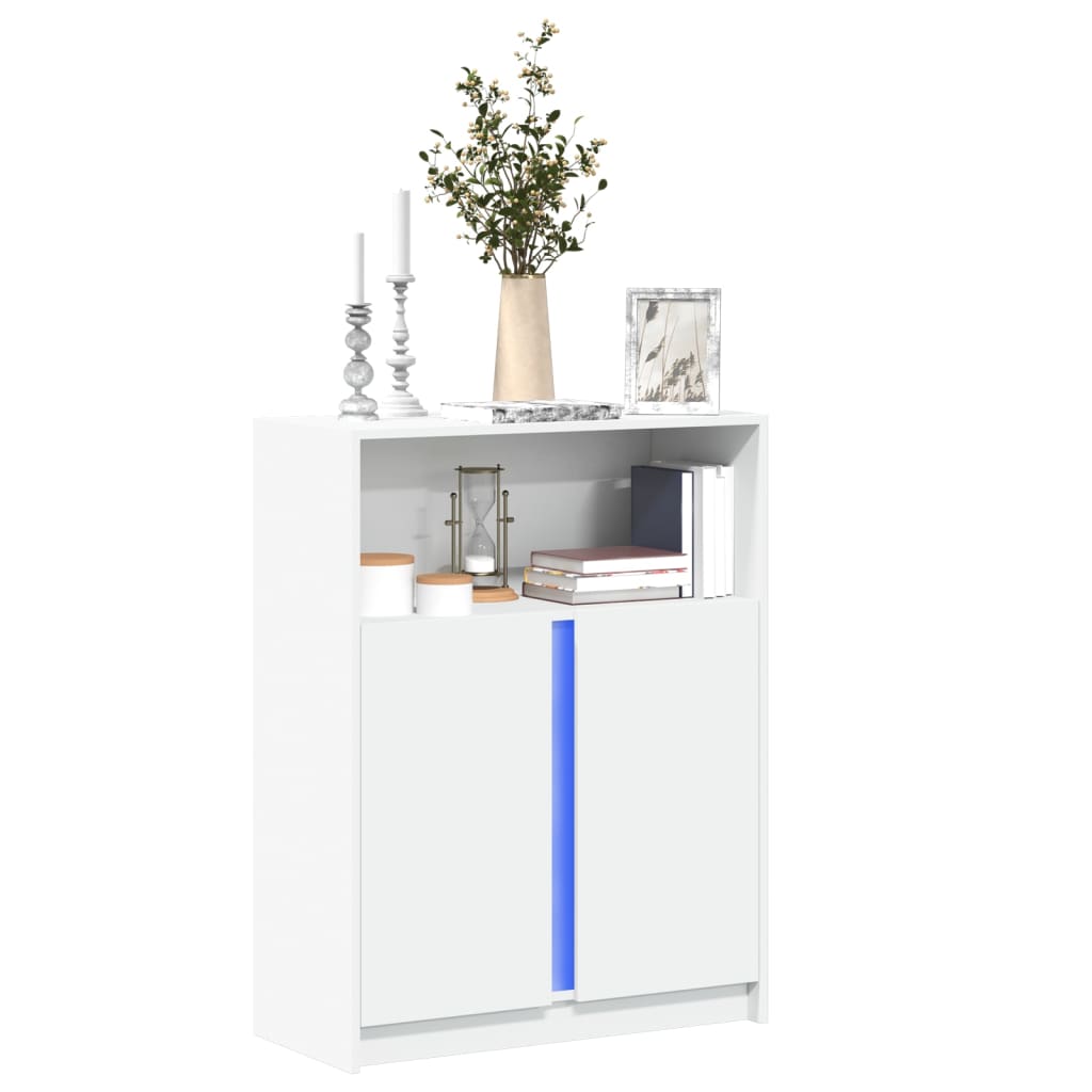 vidaXL Dressoir met LED 77x34x100 cm bewerkt hout wit
