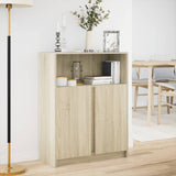 vidaXL Dressoir met LED 77x34x100 cm bewerkt hout wit