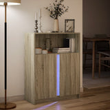 vidaXL Dressoir met LED 77x34x100 cm bewerkt hout wit
