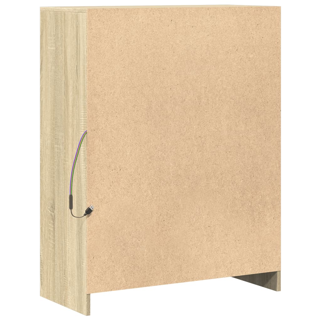 vidaXL Dressoir met LED 77x34x100 cm bewerkt hout wit