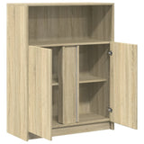 vidaXL Dressoir met LED 77x34x100 cm bewerkt hout wit