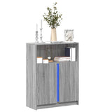 vidaXL Dressoir met LED 77x34x100 cm bewerkt hout wit