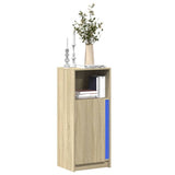 vidaXL Dressoir met LED 77x34x100 cm bewerkt hout wit