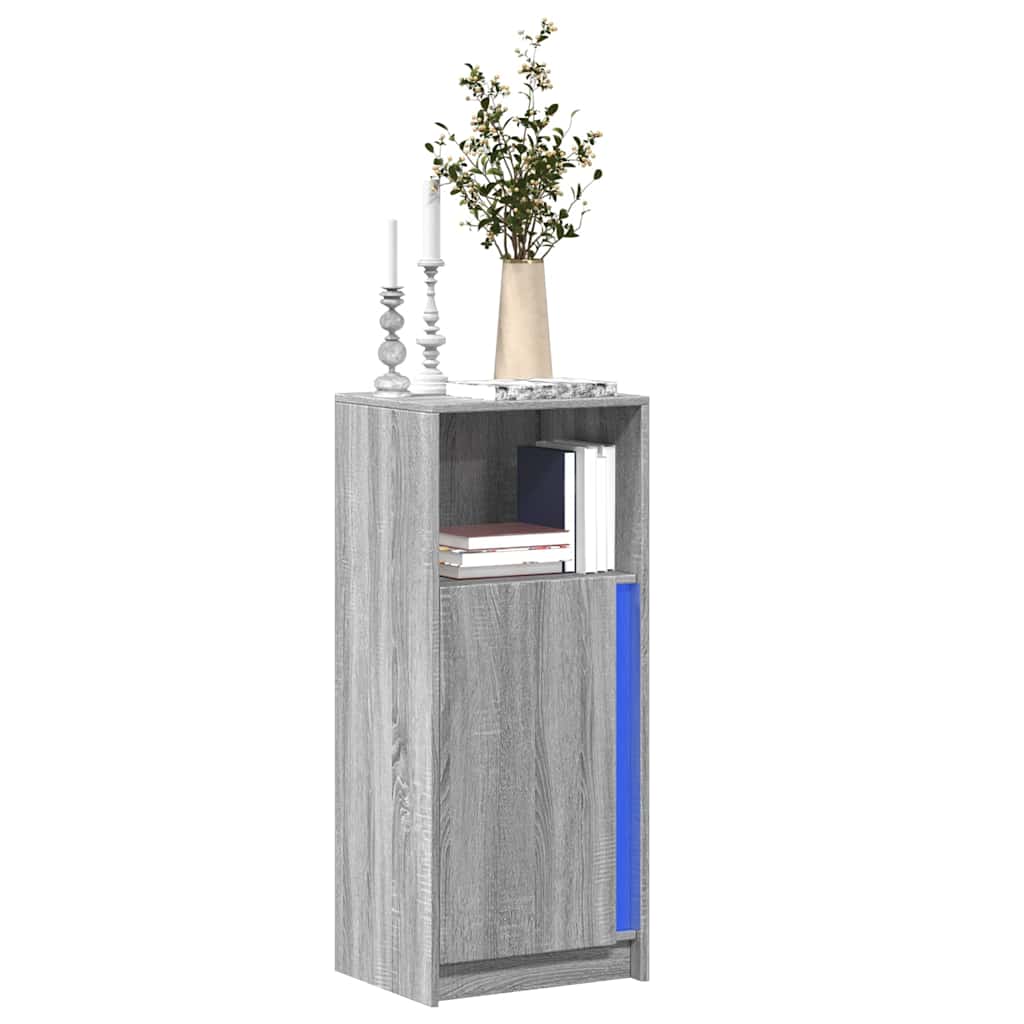 vidaXL Dressoir met LED 77x34x100 cm bewerkt hout wit