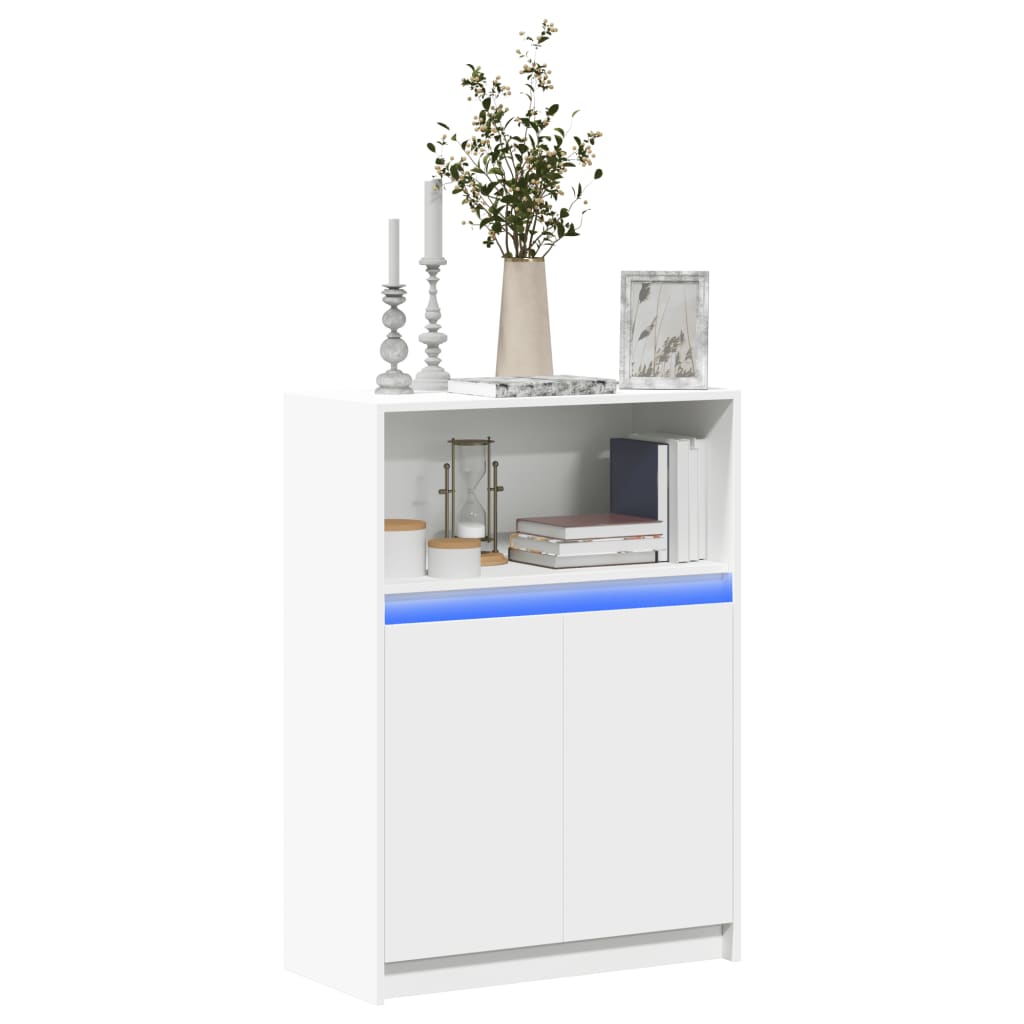 vidaXL Dressoir met LED 72x34x100 cm bewerkt hout wit