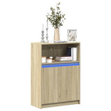 vidaXL Dressoir met LED 72x34x100 cm bewerkt hout wit