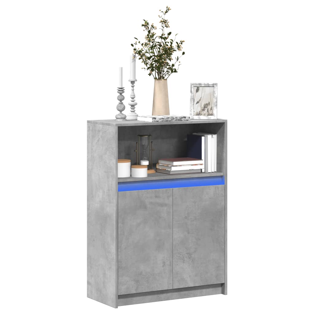 vidaXL Dressoir met LED 72x34x100 cm bewerkt hout wit