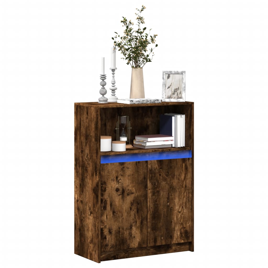 vidaXL Dressoir met LED 72x34x100 cm bewerkt hout wit