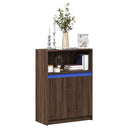 vidaXL Dressoir met LED 72x34x100 cm bewerkt hout wit