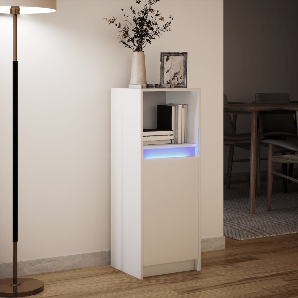 vidaXL Dressoir met LED 72x34x100 cm bewerkt hout wit