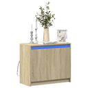 vidaXL Sideboard with LED 72x34x61 cm engineered wood white