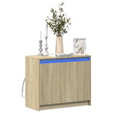 vidaXL Sideboard with LED 72x34x61 cm engineered wood white