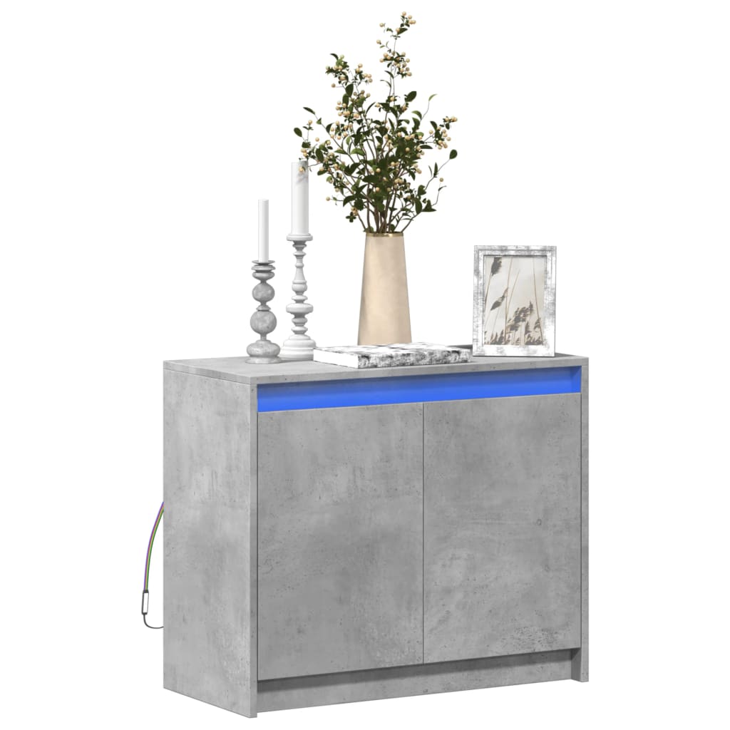 vidaXL Sideboard with LED 72x34x61 cm engineered wood white