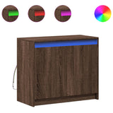 vidaXL Sideboard with LED 72x34x61 cm engineered wood white