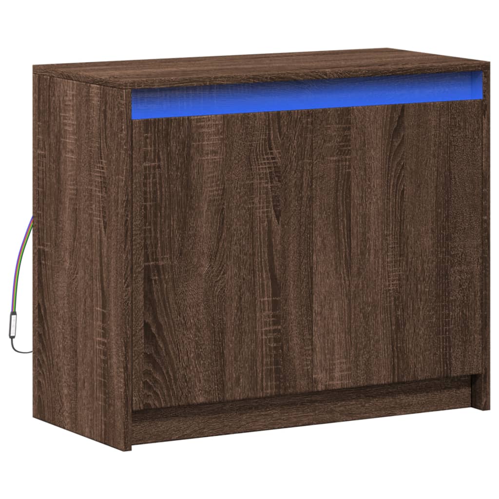 vidaXL Sideboard with LED 72x34x61 cm engineered wood white