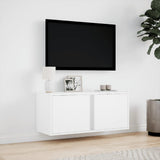 vidaXL Tv-wandmeubel met LED-verlichting 80x31x35 cm wit