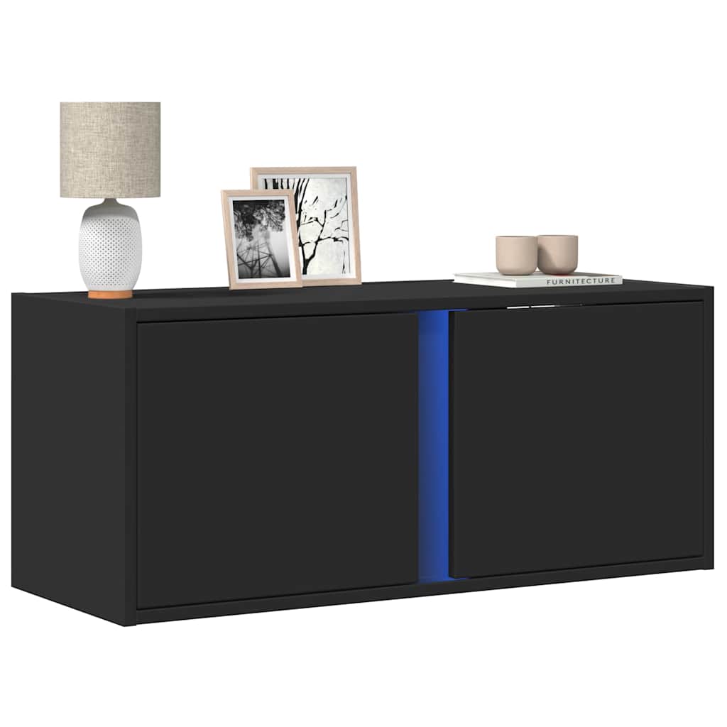 vidaXL Tv-wandmeubel met LED-verlichting 80x31x35 cm wit