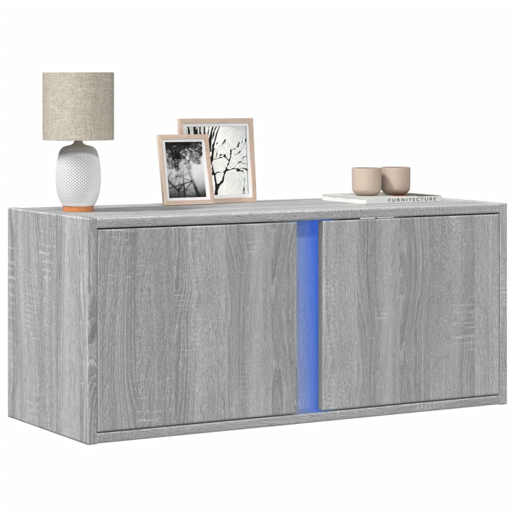 vidaXL Tv-wandmeubel met LED-verlichting 80x31x35 cm wit