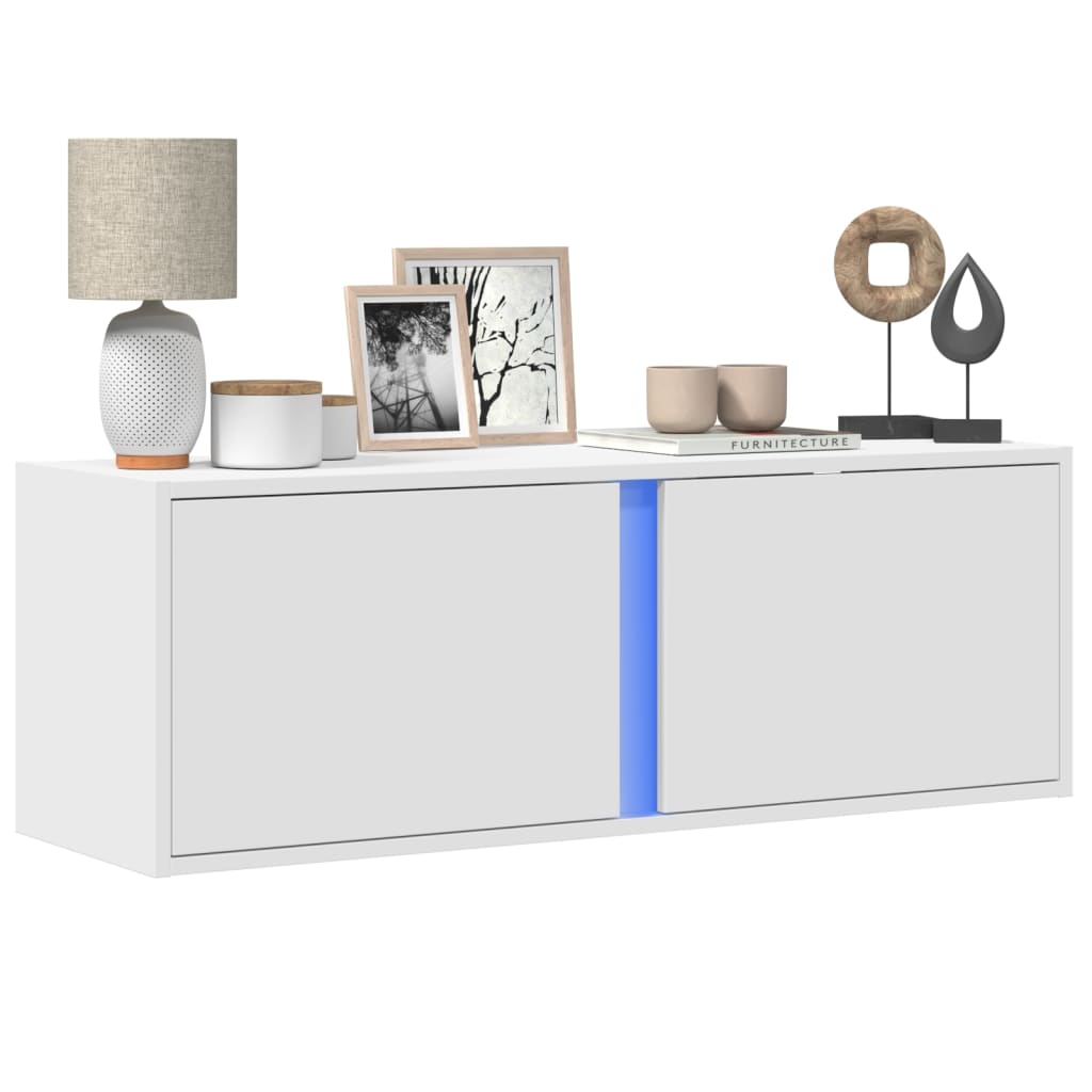 vidaXL Tv-wandmeubel met LED-verlichting 80x31x35 cm wit