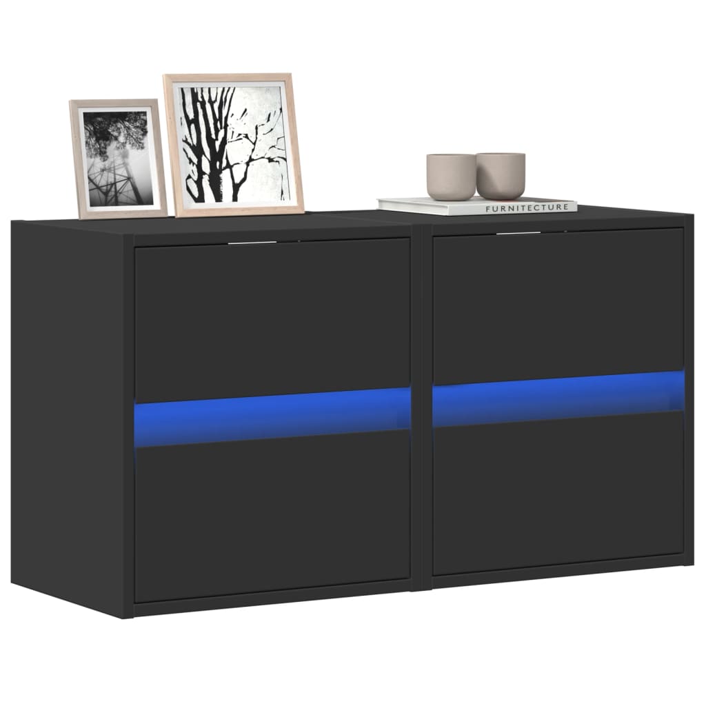 vidaXL Tv-wandmeubel met LED-verlichting 180x31x45 cm wit