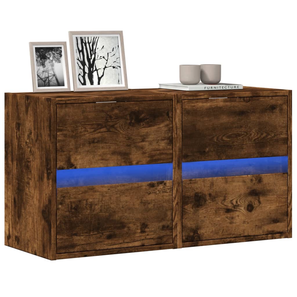 vidaXL Tv-wandmeubel met LED-verlichting 180x31x45 cm wit