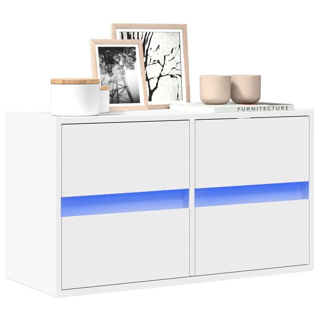 vidaXL Tv-wandmeubel met LED-verlichting 180x31x45 cm wit
