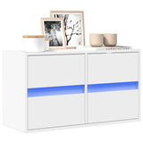 vidaXL Tv-wandmeubel met LED-verlichting 180x31x45 cm wit