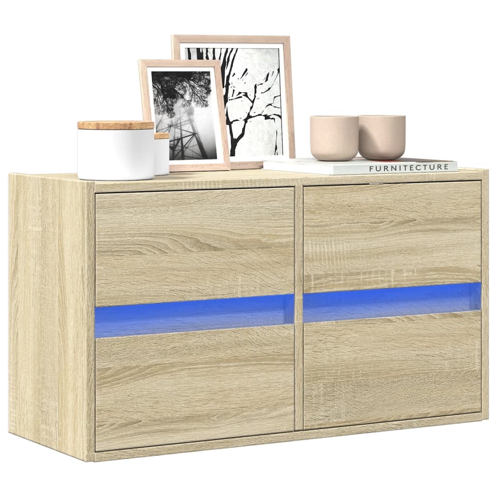 vidaXL Tv-wandmeubel met LED-verlichting 180x31x45 cm wit