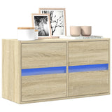 vidaXL Tv-wandmeubel met LED-verlichting 180x31x45 cm wit