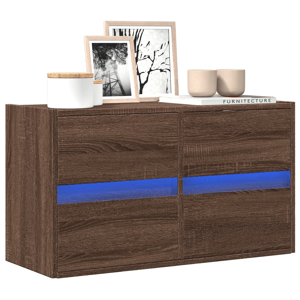 vidaXL Tv-wandmeubel met LED-verlichting 180x31x45 cm wit