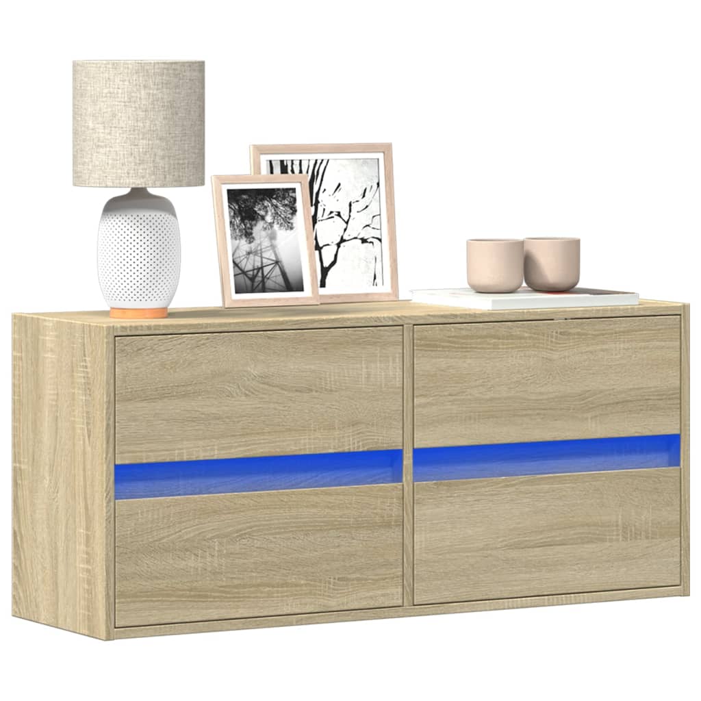 vidaXL Tv-wandmeubel met LED-verlichting 180x31x45 cm wit