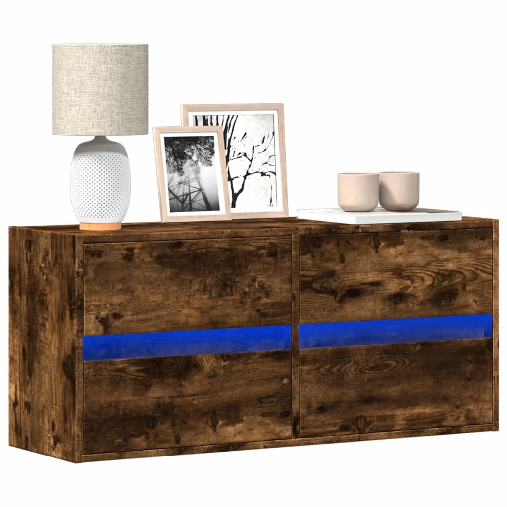 vidaXL Tv-wandmeubel met LED-verlichting 180x31x45 cm wit