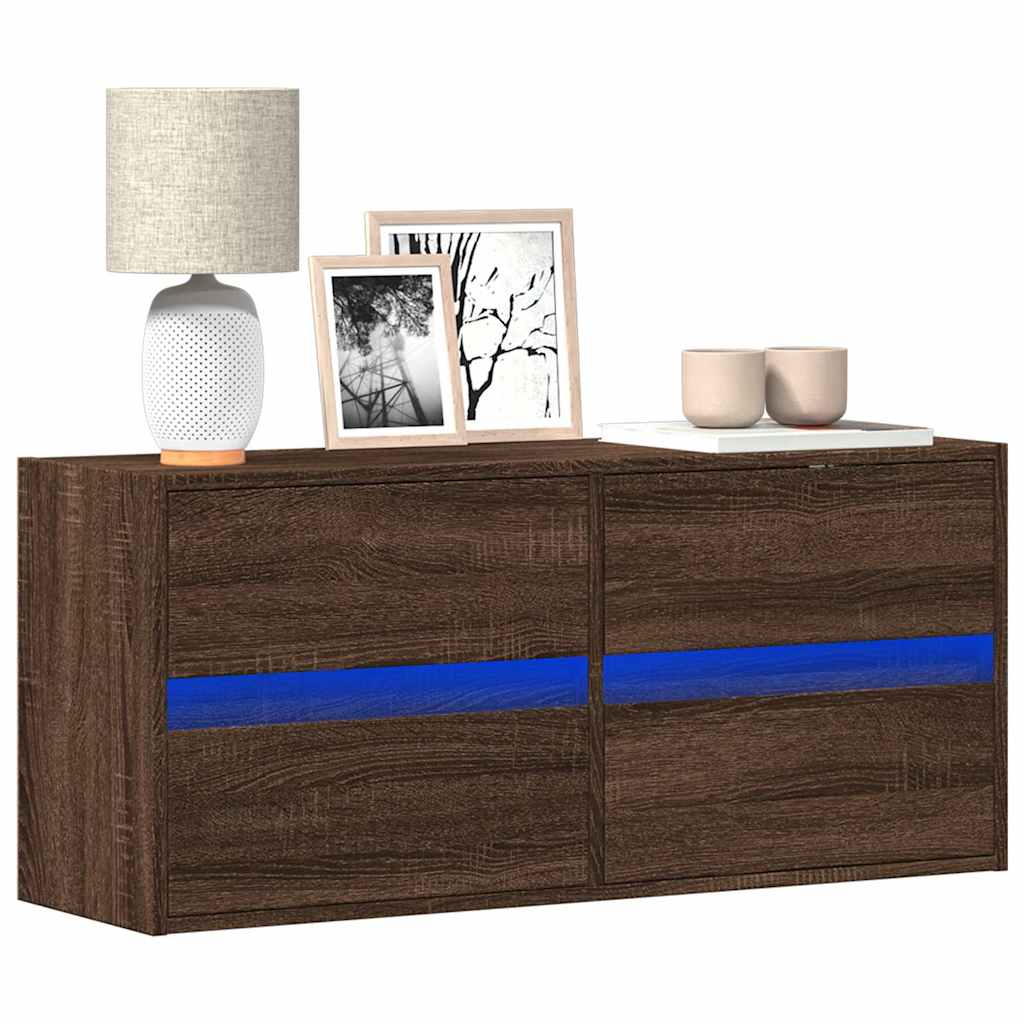 vidaXL Tv-wandmeubel met LED-verlichting 180x31x45 cm wit