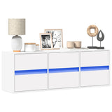 vidaXL Tv-wandmeubel met LED-verlichting 180x31x45 cm wit