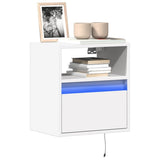 vidaXL TV Cabinet with LED Lights 180x31x45 cm White