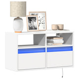 vidaXL TV Cabinet with LED Lights 180x31x45 cm White