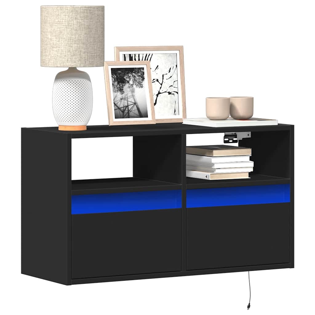 vidaXL TV Cabinet with LED Lights 180x31x45 cm White