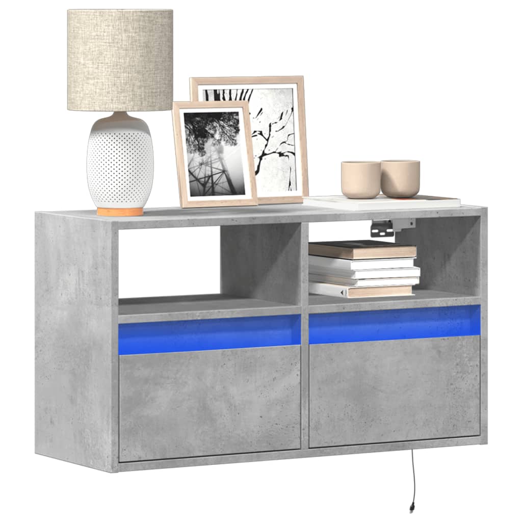vidaXL TV Cabinet with LED Lights 180x31x45 cm White