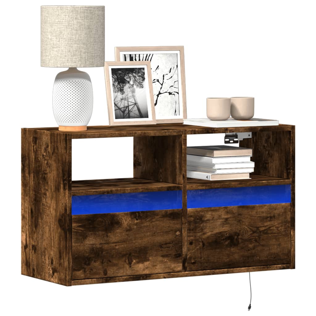 vidaXL TV Cabinet with LED Lights 180x31x45 cm White