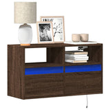 vidaXL TV Cabinet with LED Lights 180x31x45 cm White