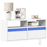 vidaXL TV Cabinet with LED Lights 180x31x45 cm White