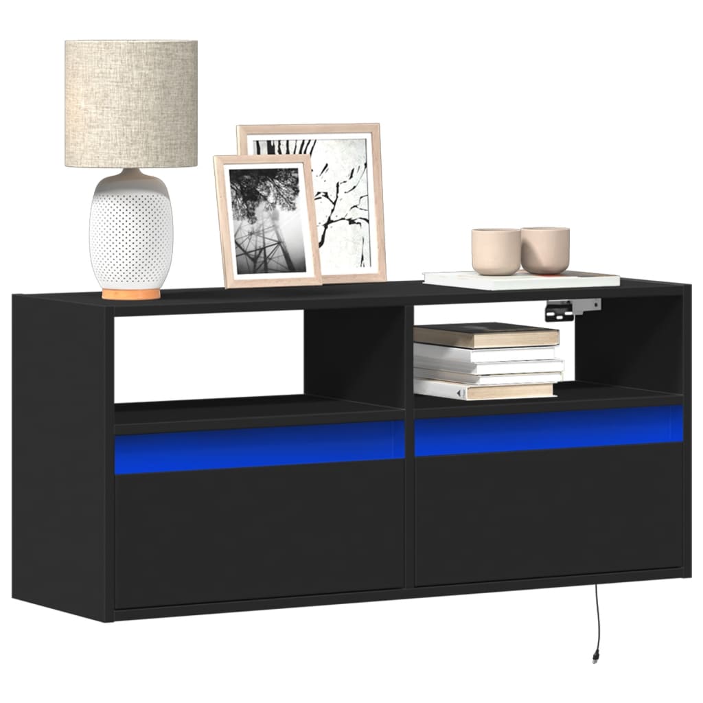 vidaXL TV Cabinet with LED Lights 180x31x45 cm White