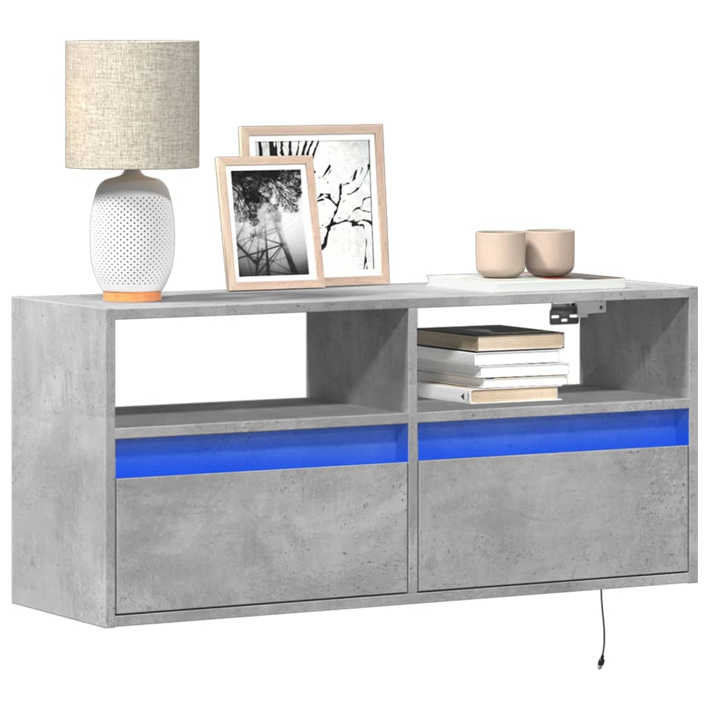 vidaXL TV Cabinet with LED Lights 180x31x45 cm White