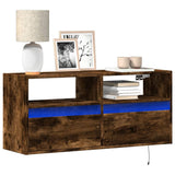vidaXL TV Cabinet with LED Lights 180x31x45 cm White