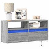 vidaXL TV Cabinet with LED Lights 180x31x45 cm White