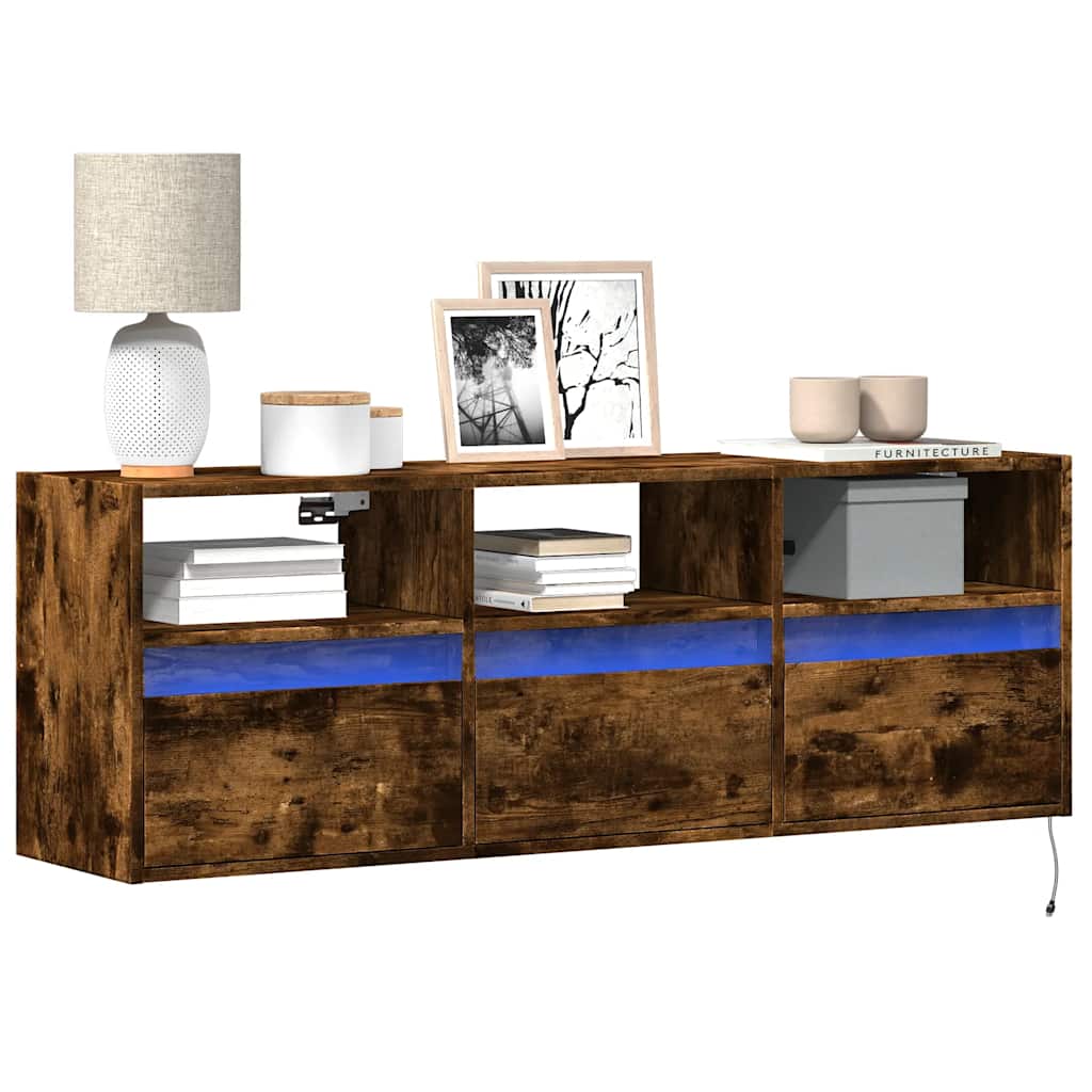 vidaXL TV Cabinet with LED Lights 180x31x45 cm White