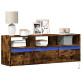 vidaXL TV Cabinet with LED Lights 180x31x45 cm White