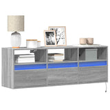 vidaXL TV Cabinet with LED Lights 180x31x45 cm White